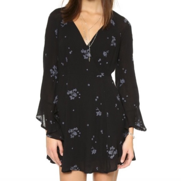 Free People Black Embroidered Long Sleeve Dress - Picture 4 of 5